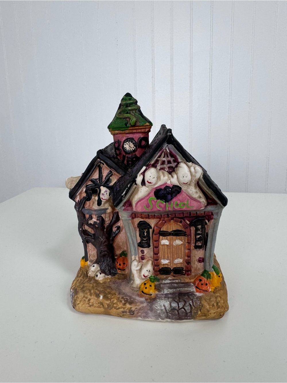 Vintage Haunted Halloween School House Figurine